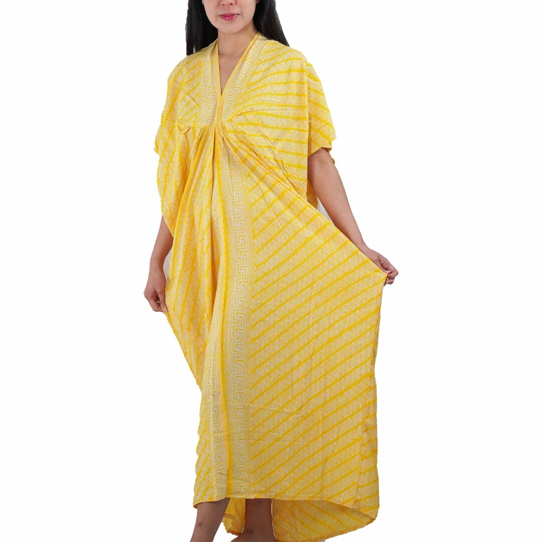 Kaftan Dress Rayon Vegan Eco-friendly Material, Maxi, Long, Yellow Dress, House Jacket, Loose long dress, Plus Size Maxi, Tie Dye, Resort | MakerPlace by Michaels Kaftan Dress Rayon Vegan Eco-friendly Material, Maxi, Long, Yellow Dress, House Jacket, Loose long dress, Plus Size Maxi, Tie Dye, Resort | MakerPlace by Michaels
